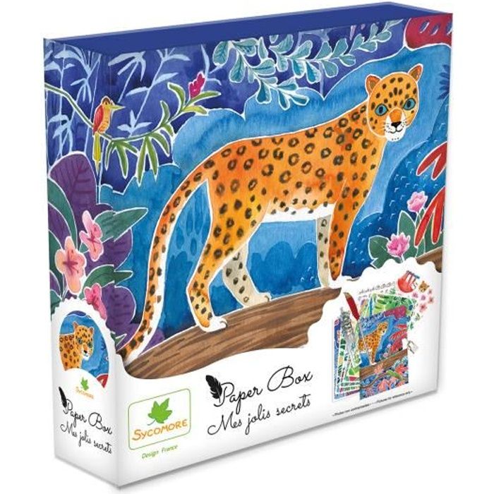 SYCOMORE - Paper Box - Kit de papeterie pour enfants - Mes jolies secrets - Jungle - Petit Modèle - Dès 7 ans