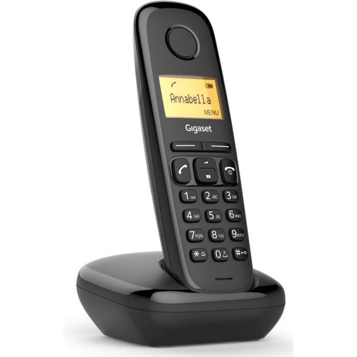 GIGASET A170 SOLO Telephone Sans Fil ECO DECT 50 mem.1,5'' Rétroeclairé Noir