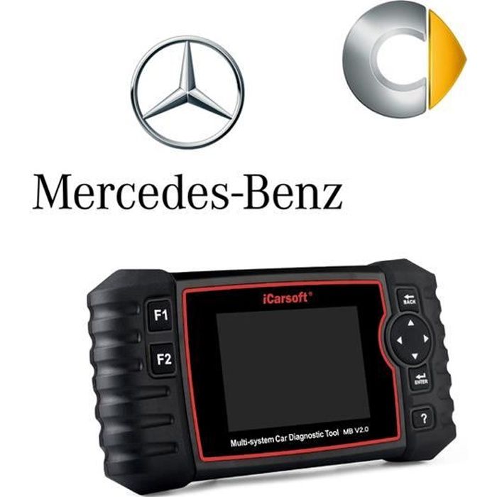 iCarsoft MB V2.0 - Valise Diagnostic Mercedes Benz Smart - Outil Diagnostic Auto Pro - Défauts - FAP Entretiens Injecteurs