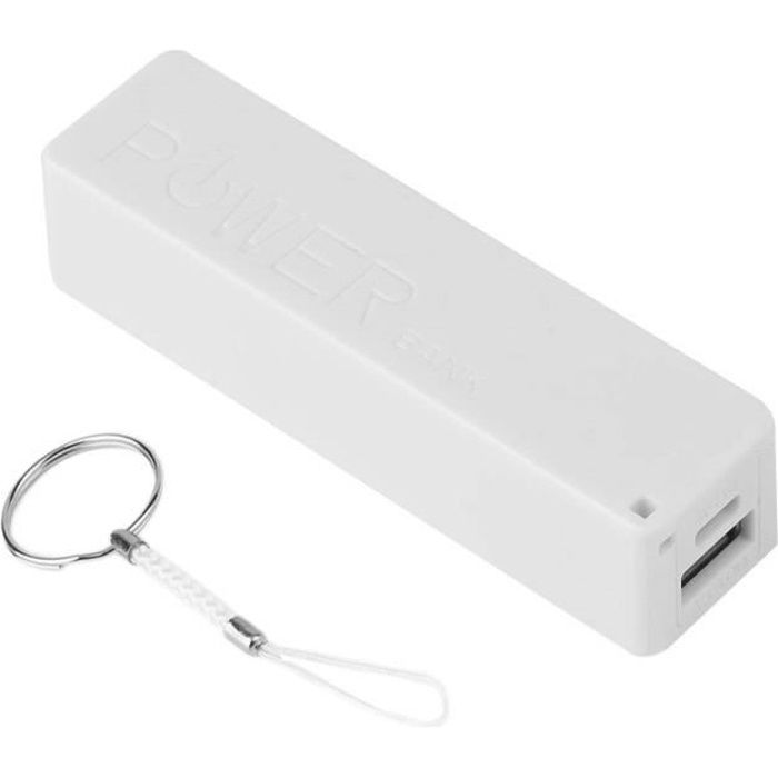 INECK® PowerBank : Batterie de Secours pour Iphone et SmartPhone. Finies les coupures de téléphone. (Capacité 2600mAh, Blanc)
