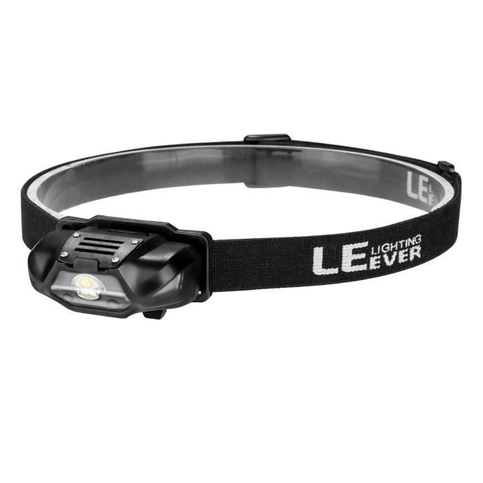 LE Lighting EVER Lampe Frontale LED Lumière Blanc et Rouge, Pile Fournie, Torche Frontale Inclinable pour Enfants Adultes, Runnin