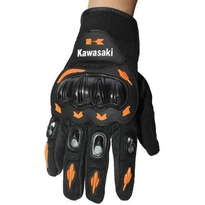 SWISSANT® Gants de Moto Vélo Doigt Complet Protection Gants Mitaine Cycliste Antidérapant Respirant Sports Plein Air ORANGE(M-XXL)
