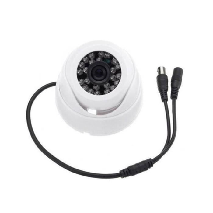 1200Tvl 3.6Mm 24Led caméra de vidéosurveillance extérieure étanche de sécurité Ir Night, 720P blanc