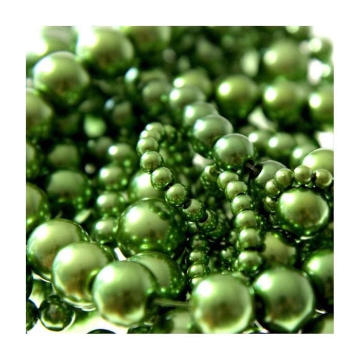 Perles nacrées 16 mm en verre de bohême couleurs vives lot de 10 Kaki