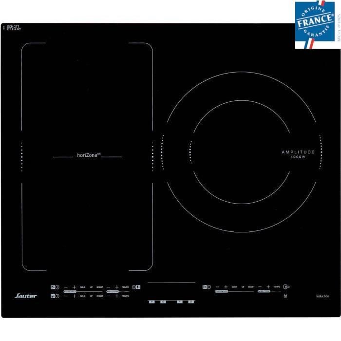 Table Induction - SAUTER - 3 foyers dont 1 zone modulable et 1 foyer de 28cm - SPI4662B - Noir