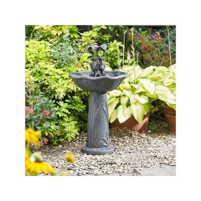 Fontaine solaire bain d'oiseaux Duo de Grenouilles
