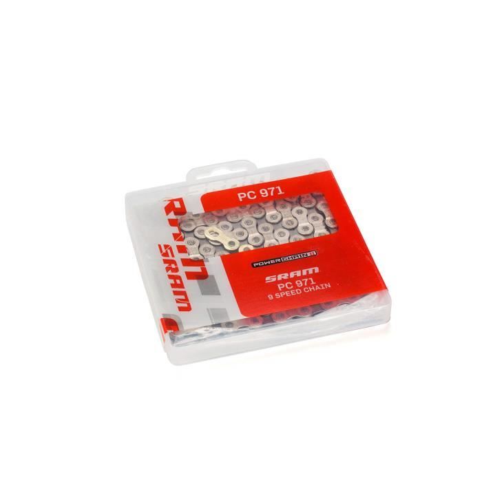 Sram Power Chain II PC 971 Chaîne 9 vitesses Couleur nickel 114 maillons