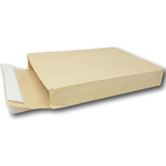 5 Pochettes KRAFT ARMÉ A4 avec soufflet de 5 cm 229 x 324 mm 135 g kraft renforcé Brun auto adhésive sac a 3 enveloppe avec soufflet