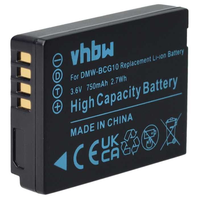 vhbw Batterie compatible avec Panasonic Lumix DMC-TZ25, DMC-TZ30, DMC-TZ31, DMC-TZ36, DMC-TZ6, DMC-TZ7 appareil photo APRN (750mAh,