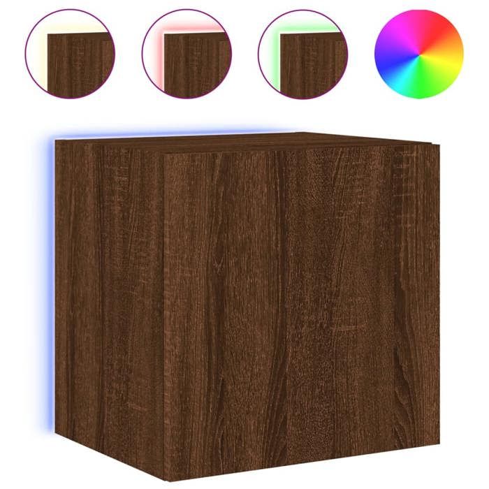 Armoire TV - Meuble TV mural - avec lumières LED - chêne marron 40 5x35x40 cm LL248523 Armoire TV - Meuble TV mural - avec lumières LED - chêne marron 40 5x35x40 cm LL248523