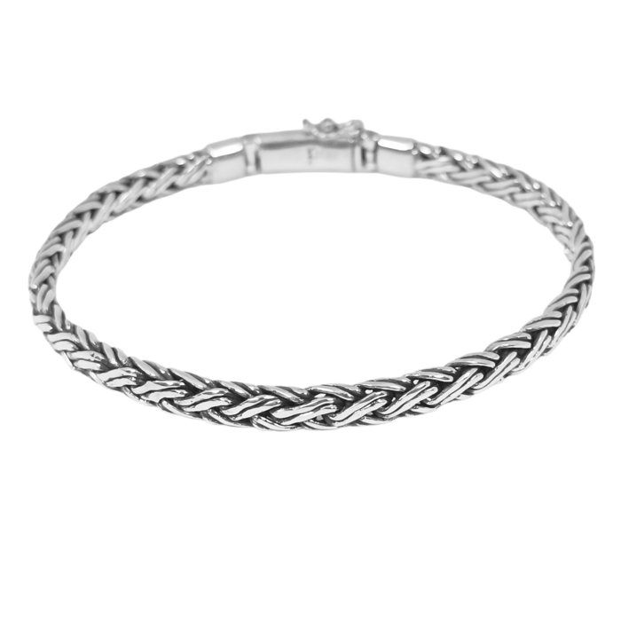 bracelet cheville argent poinçons 1,77gr 27cm réglable jaseron crantée 3mm tbé