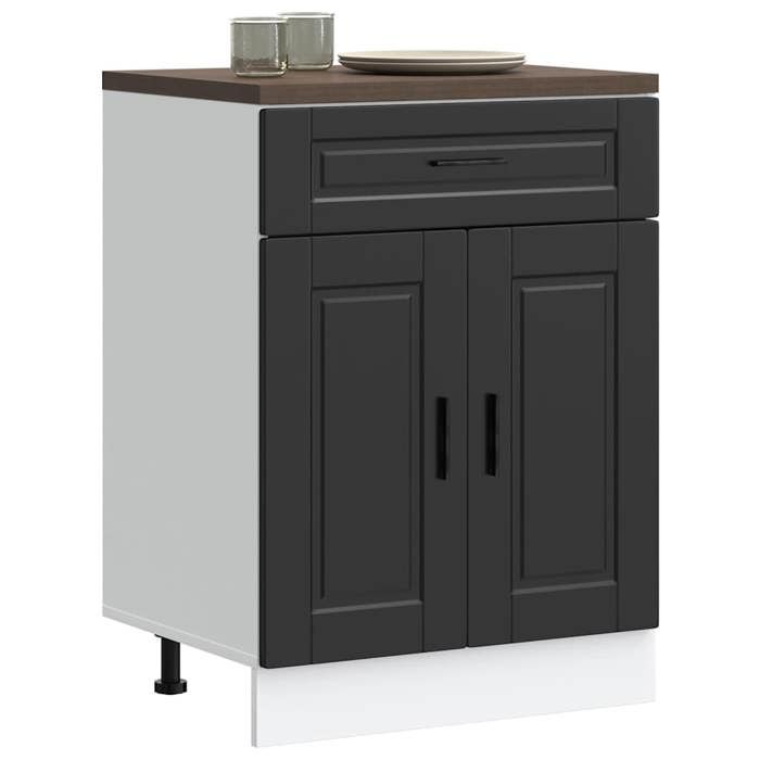 vidaXL Armoire de cuisine Porto noir bois dingénierie 853968