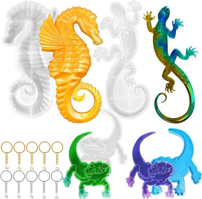 Moule En Silicone Lézard Gecko - Dimensions 6,4 X 2,4 Cm, Pour Résine époxy, Créations DIY