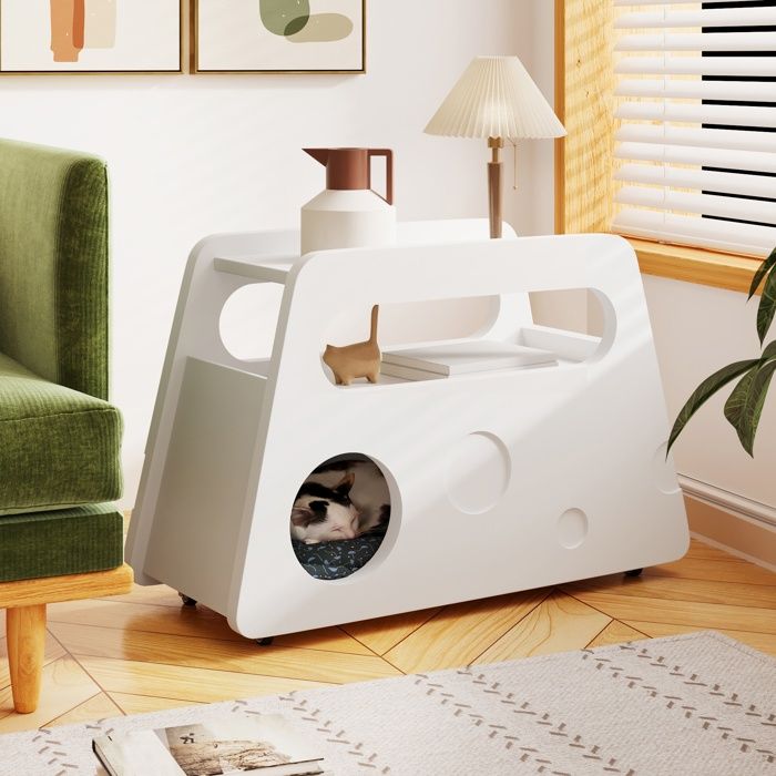 Table basse salon avec Compartiment Rangement et Roulettes Table dappoint Multifonctionnel Blanc 81x30x515cm