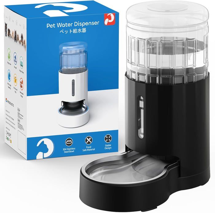 Meilleurs prix pour Fontaine À Eau,Pour Chats,Avec Bol En Acier Inoxydable,4 L,Distributeur Automatique Ultra Silencieux,Sans Électricité Et