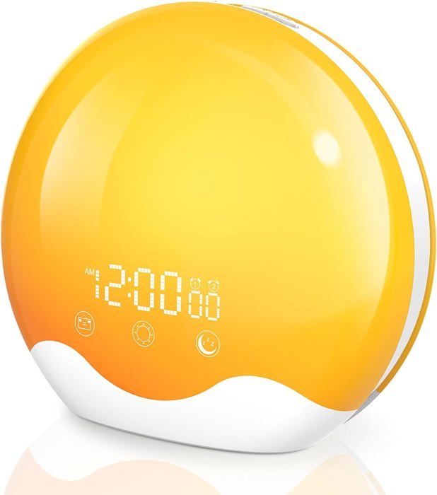 Laliled Réveil Simulateur Aube Et Coucher De Soleil - Écran Tactile, Veilleuse 12 Couleurs, Radio FM - Réveil Naturel