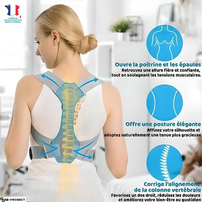 Correcteur De Posture Unisexe Réglable - Pour Le Dos Et Les épaules, Invisible Sous Les Vêtements