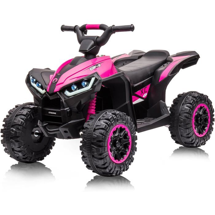 Quad jouet enfant 12V HoerFuriy avec led musique pour 3-8 ans rose