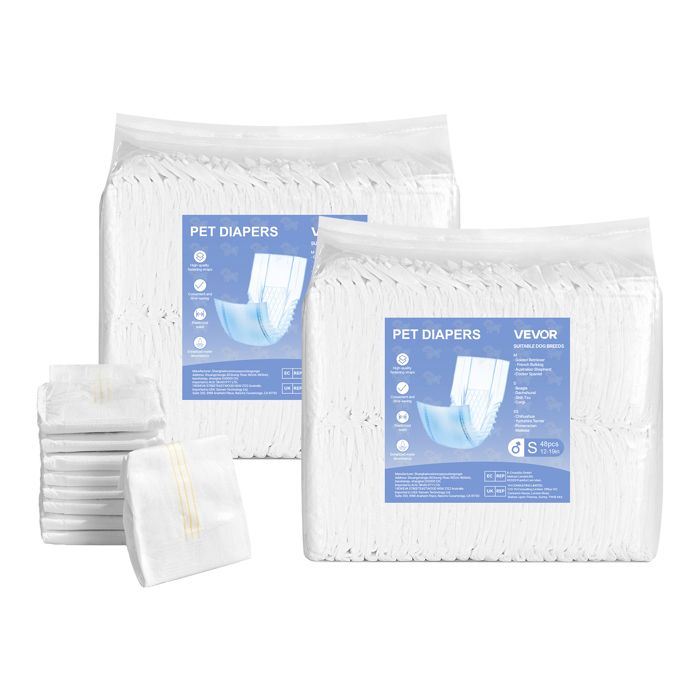 Comparer les prix de Couches Jetables pour Chiens Mâles-VEVOR-96 Pièces-Bandes Ventrales Anti-fuites Super Absorbantes Taille S