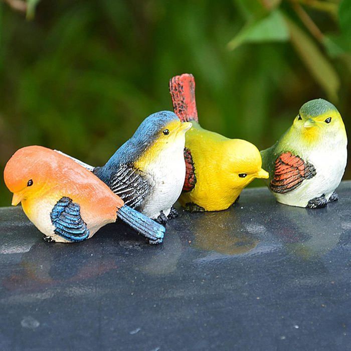 Oiseau en résine, 4 figurines oiseaux de jardin, figurines animaux en — free download