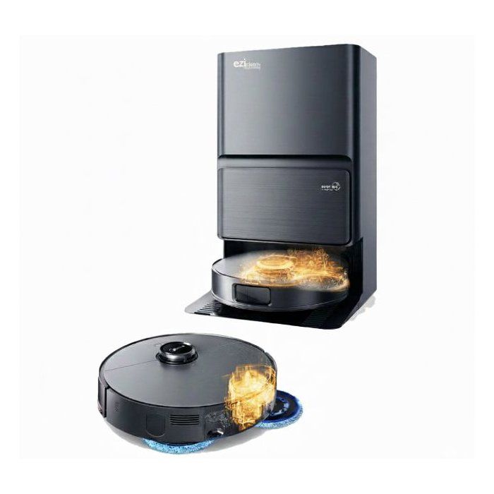 Robot Aspirateur Laveur - EZICLEAN PureFlow MAX - 14 000 Pa - AquaClean Auto-Refresh - EdgeMop Cleaning - Eziclean