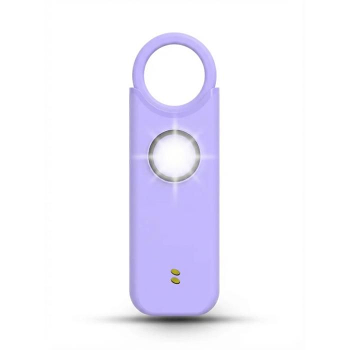 Alarme de Sécurité Personnelle pour Femmes Alarme de 135 dB Avec Lampe-Torche Alarme Sonore et Visuelle Rechargeable (Violet)