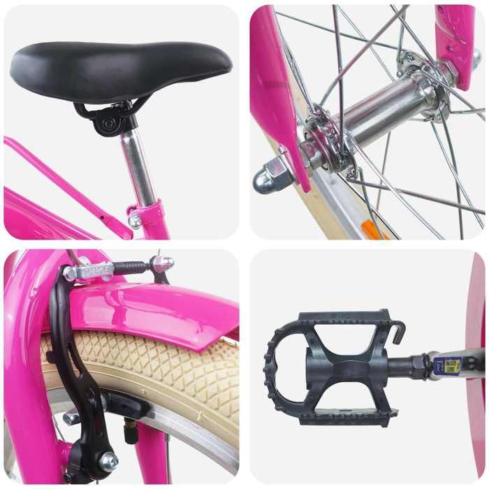 SALALIS - Vélo pour Enfants 24 Pouces pour les 8-12 ans Rose foncé