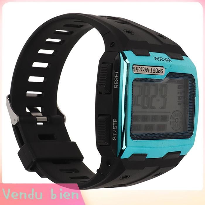 Garosa montre de sport électronique pour hommes Montre de sport numérique pour hommes WR30M étanche montres montre Bleu