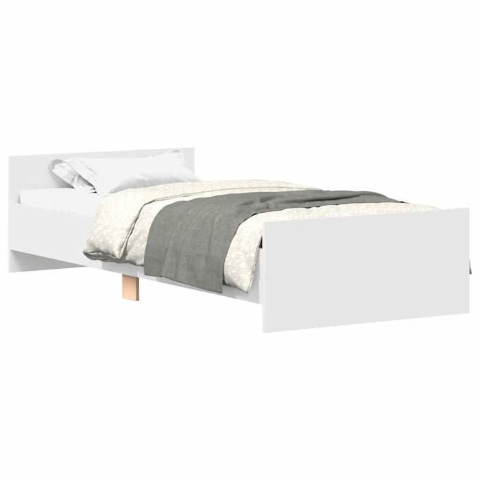 Mode Meuble de chambre - vidaxl - Cadre de lit sans matelas - blanc 90x190 cm bois dingénierie - pour maison N1B14761