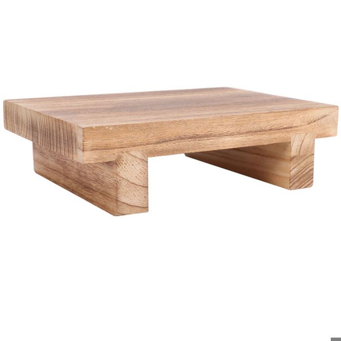 Pouf en bois massif 25 x 18 x 7 cm – Repose-pieds léger pour salon et chambre – Capacité adaptée pour adultes et enfants