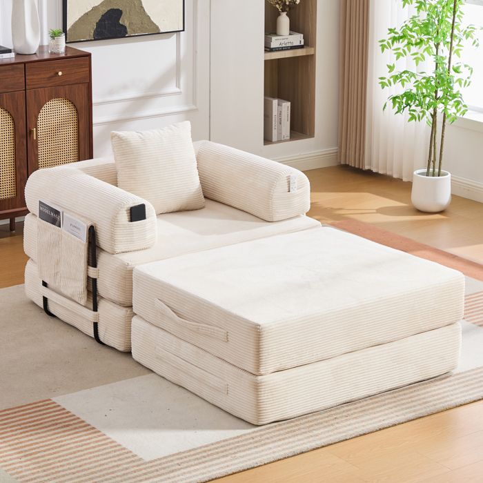 Cord-Compressionssesse mit Hocker, cadre métallique stable – design ...