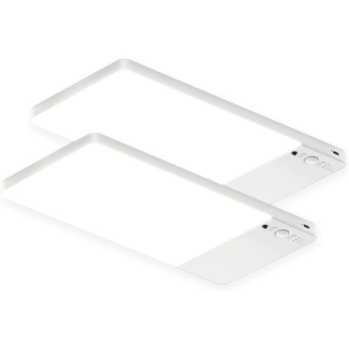 Lot de 2 détecteur de mouvement garage plafonniers rechargeables avec - Lampe darmoire LED de 12 000 mAh - Lampe de douche pour