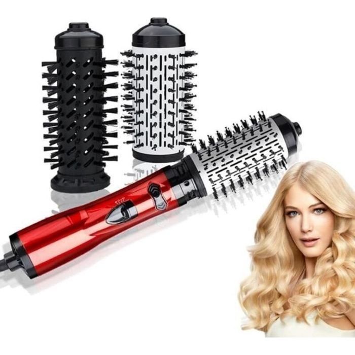 Brosse soufflante rotative - Rotation 360° ionique Fonction brushing et lissage - Coiffure maison - 35 cm