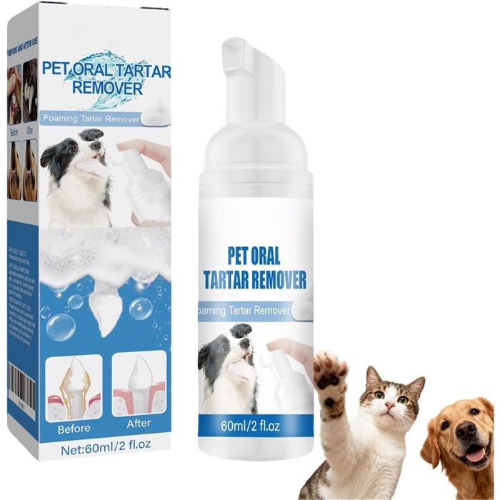 Spray Mousse Détartrant pour Animaux de Compagnie Soins Buccaux Favorise des Gencives Saines pour Chiens et Chats 60 ml Spray Mousse Détartrant pour Animaux de Compagnie Soins Buccaux Favorise des Gencives Saines pour Chiens et Chats 60 ml