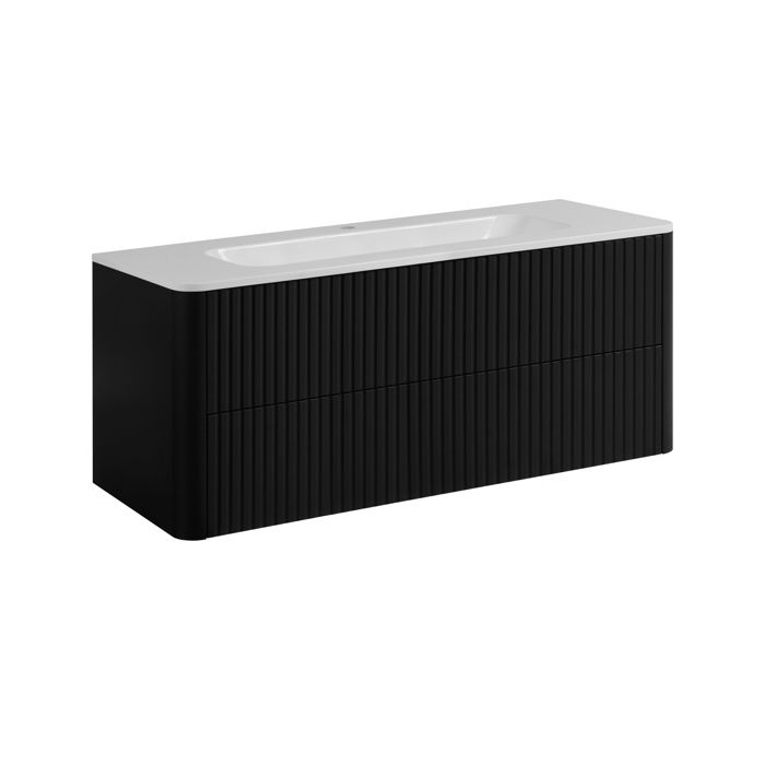 Meuble de salle de bain 120 Noir avec vasque 1207 x 444 x 499 cm