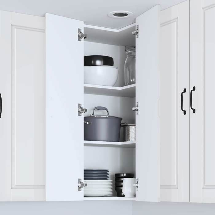 Meuble Rangement - HAOSHOP - Armoire de cuisine avec étagère Blanc brillant 57 x 57 x 100 cm&01_41795