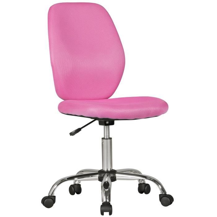 chaise de bureau ergonomique pour enfant - amstyle - emma - rose - a monter soi-même - 64 x 94 x 47 cm
