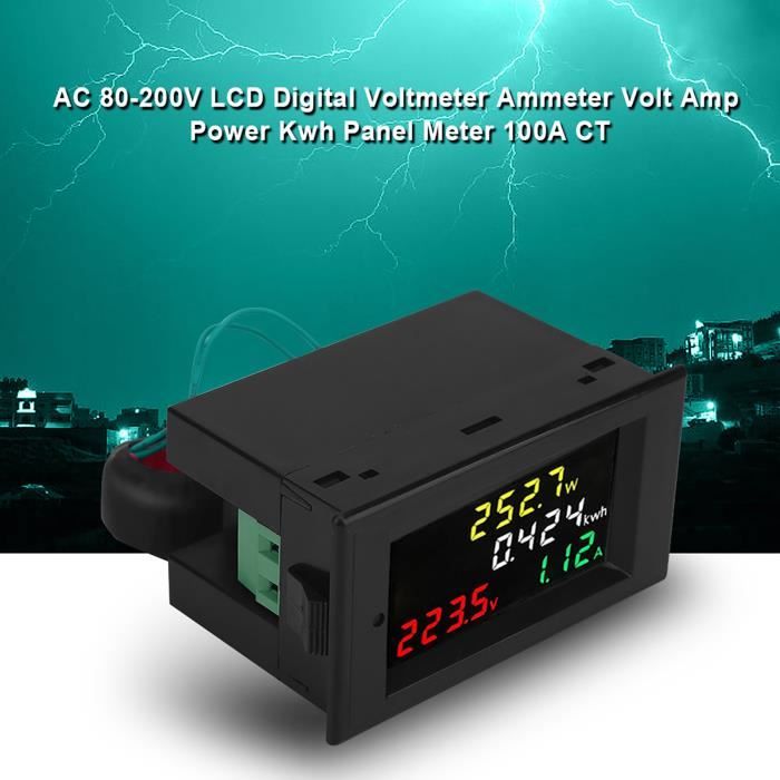 Srm Powermeter Misuratore Di Potenza CA DROK 80-300V 100A, Monitor Per Tensione, Corrente, Frequenza E Watt - Strumento Per Elettronica E Energia Pinza Amperometrica Fluke