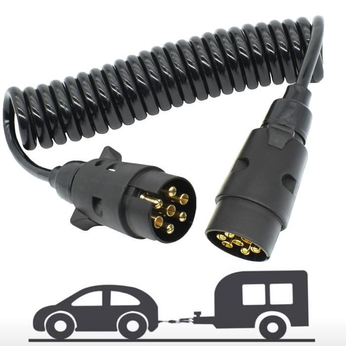 Câble électrique de remorque 7 m à 13 broches [connecteurs baïonnette à 5  broches]