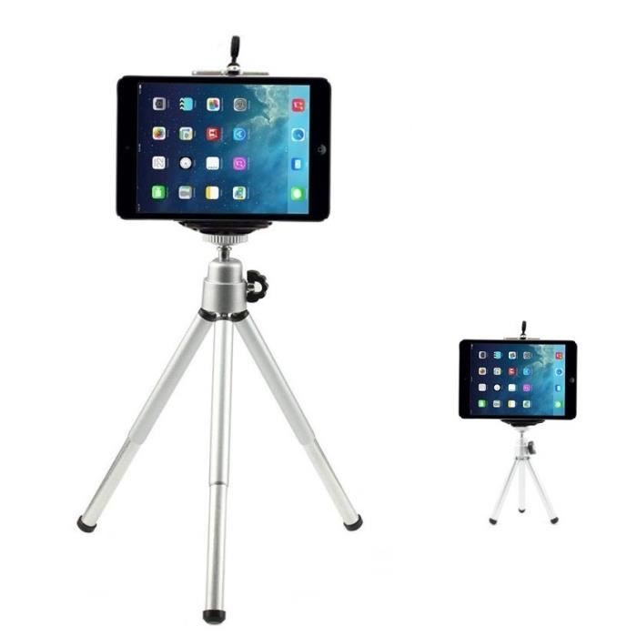Extensible Camera Trepied Tablet Support Pour Ipad 4 3 2 1 Argent