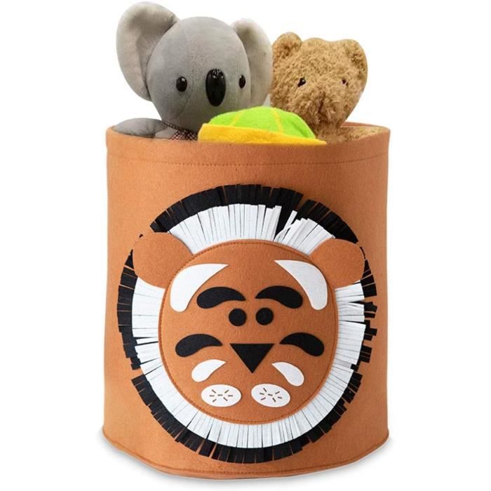 Panier De Rangement Pliable En Feutre Avec Cygne 3D - Pour Chambre D'enfant, Jouets, Linge - Gris, 40x35 Cm Environ - 6