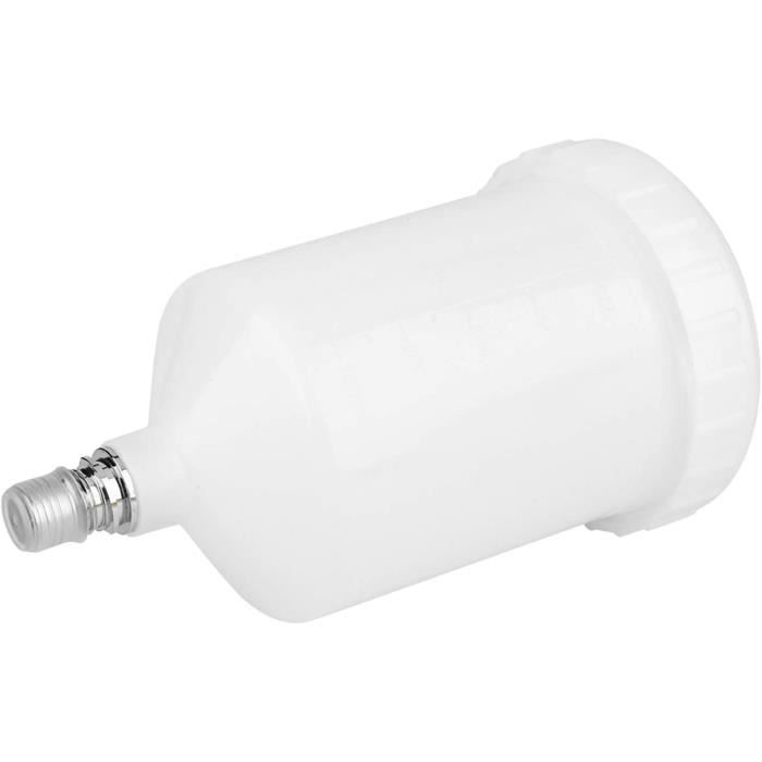 Pot De Peinture De Rechange 600 Ml En Plastique Pour Pistolets Devilbiss GTI / T-EKNA Pro Pri FLG - Connecteur Fileté, Haute Résistance