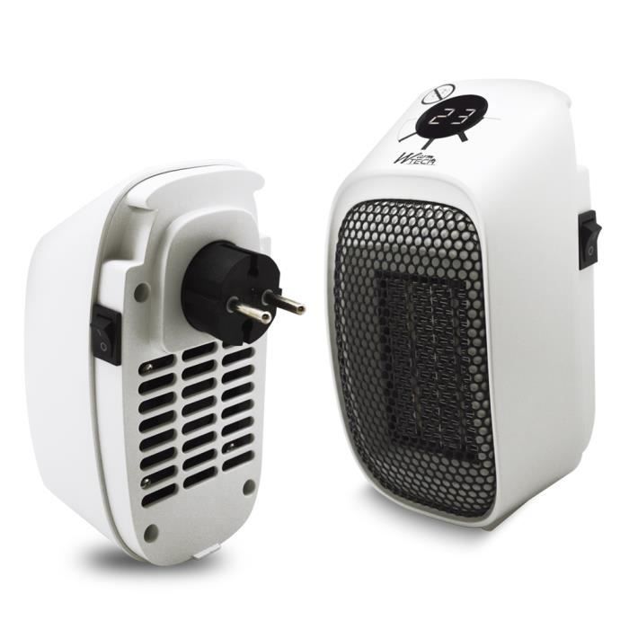 Radiateur Céramique InnovaGoods 400W - Prise Directe, 3 Réglages, Thermostat, Noir