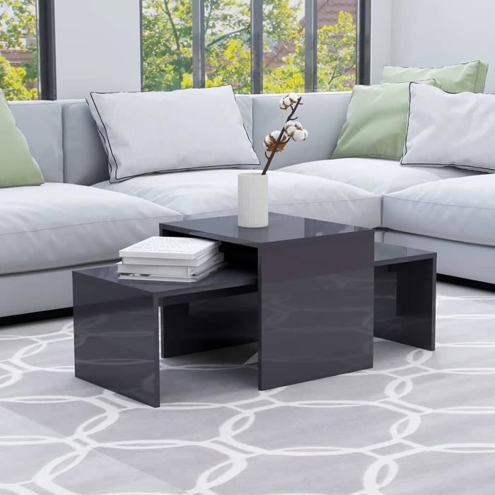 I 7863P Ensemble De Table, Ensemble 3pcs, Café, Bout, Côté, Accent, Salon, Stratifié, Brun, Transitionnel