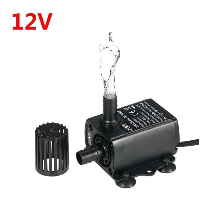 Pompe à Eau Submersible 12V DC - 200L/H - Pour Refroidissement Ou Solaire - Neuve