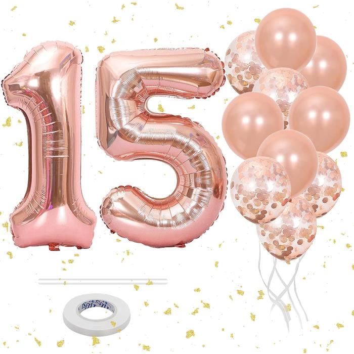 Lot De 3 Boîtes à Ballons « Happy 16 » Rose Or – Décoration 16 Ans Fille – Carton Robuste – À Assembler