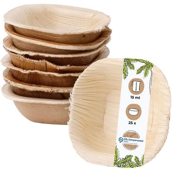 Assiettes, Feuille De Palmier "pure" Rectangulaire 10 Cm X 10 Cm X 1,5 Cm