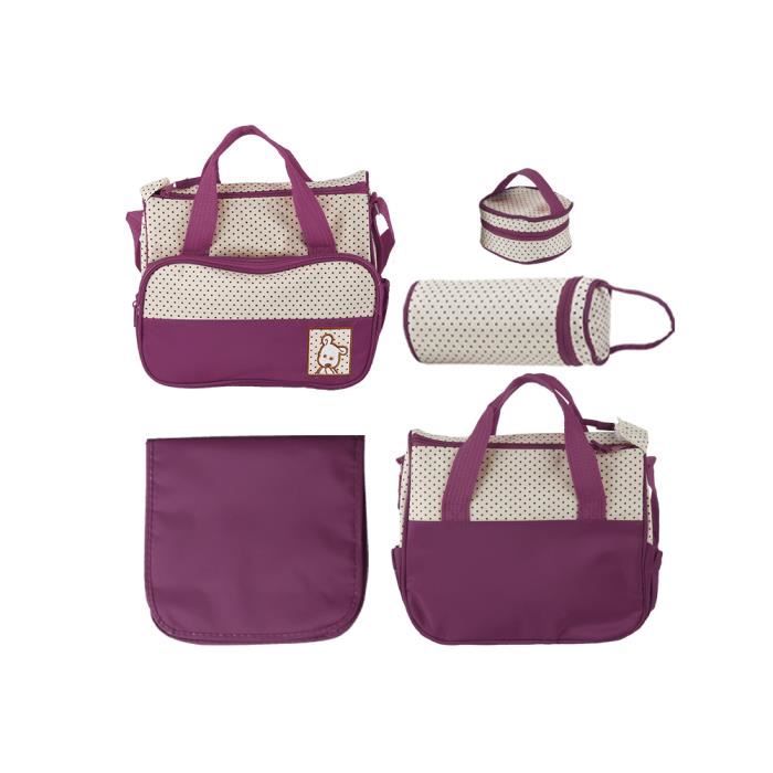 Ensemble de sacs a langer 5 pieces Differentes violet Cdiscount Puericulture Eveil bebe