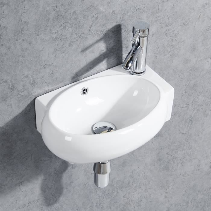 petit évier Mini lavabo mural compact pour vestiaire 395 x 233 mm lavabo seulement sans robinet 