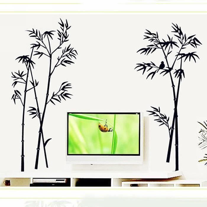 Sticker Mural Décoratif Bambu Et Plantes